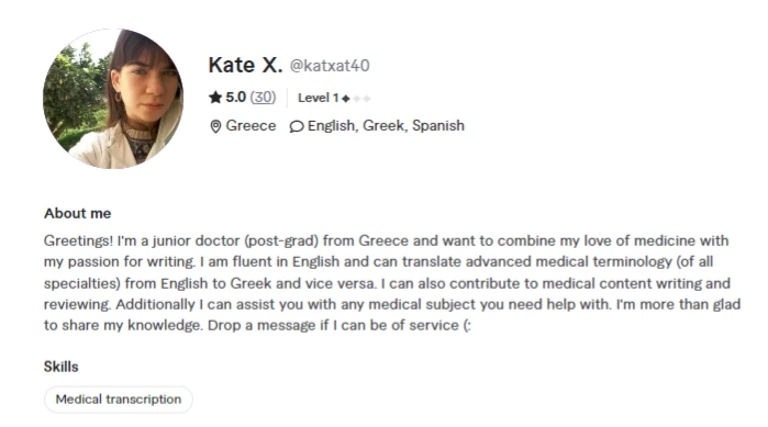 Kate - Greek Freelancer on Fiverr