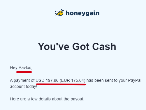 Honeygain payment proof