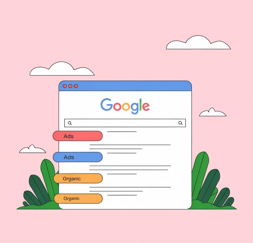 Illustration of google search results