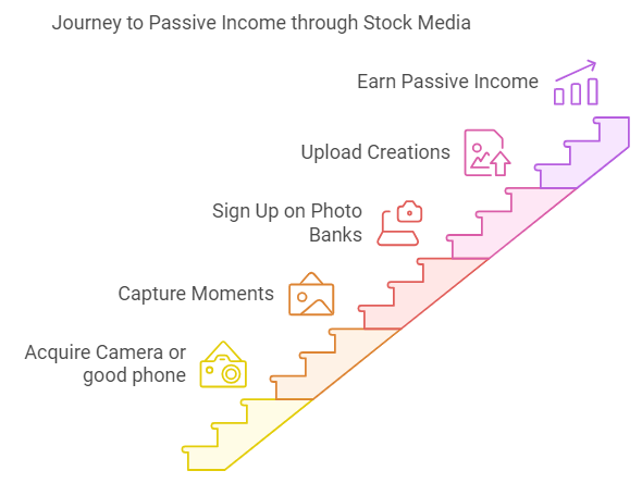 Chart: Journey to Passive income through stock media