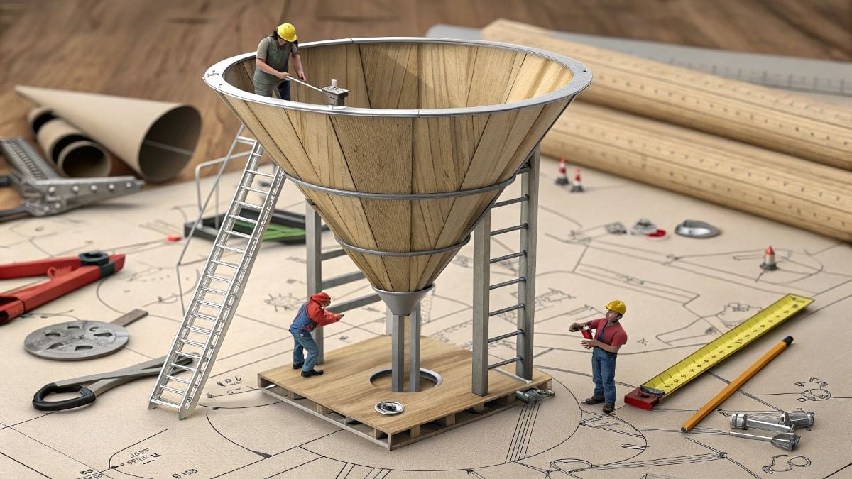 A Physical sales funnel is being constructed.