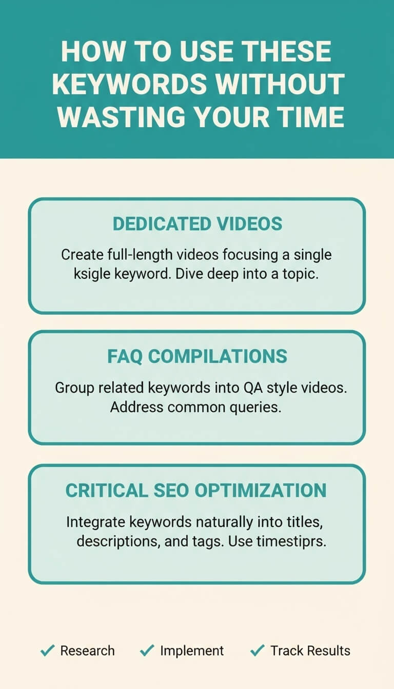 A visual guide on how to use the keywords for YouTube you just uncovered.
