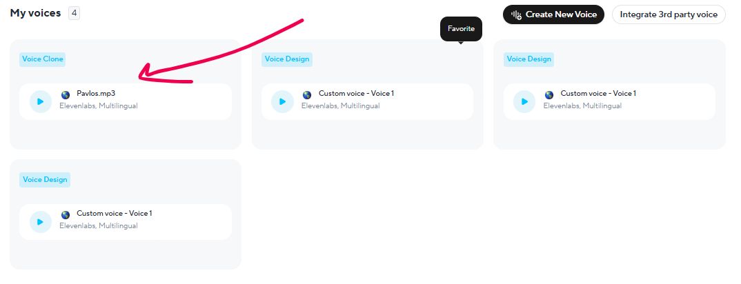 My cloned voice stored on my Heygen account