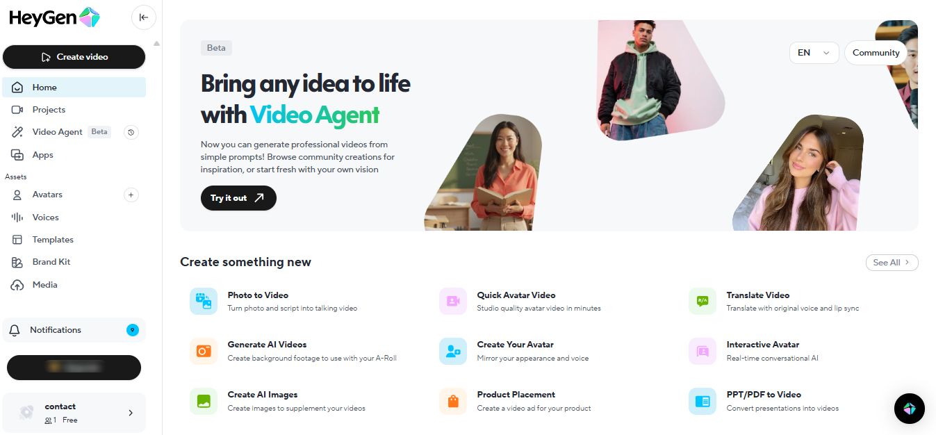 Screenshot from my HeyGen Dashboard
