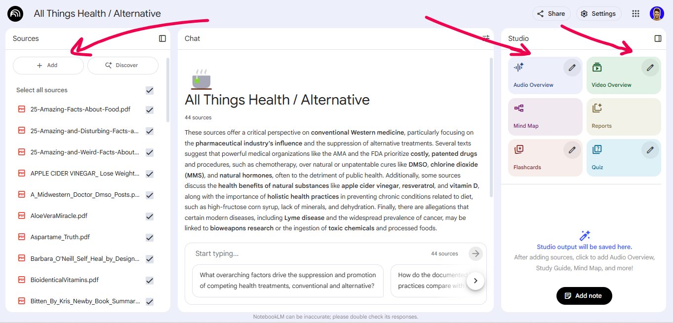 Screenshot from NotebookLM. Add your article link and repurpose it into a podcast or a video.