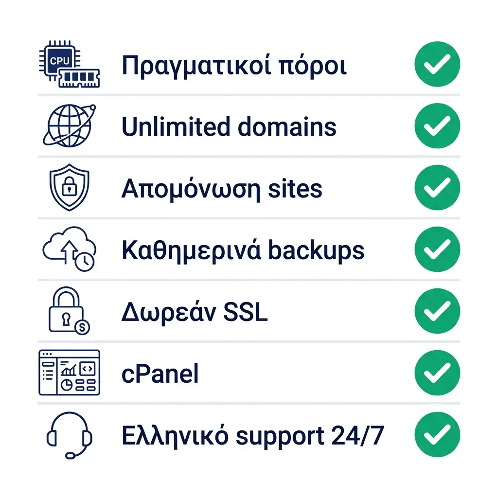 Checklist 7 σημείων ελέγχου πριν αγοράσεις οικονομικό hosting για πολλαπλά sites