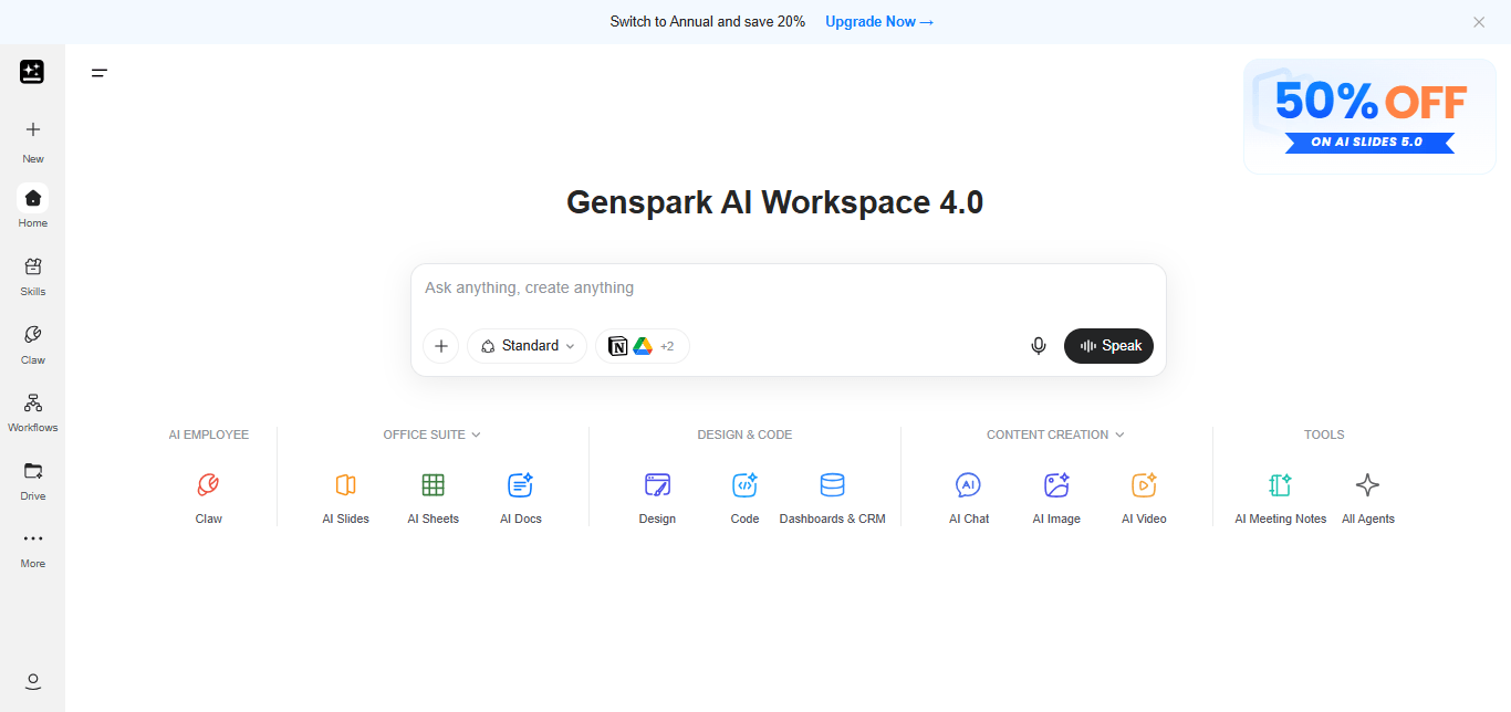 Screenshot from Genspark